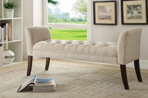 Banco Tapizado Beige