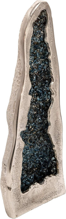 Escultura de roca de metal de 53cm, azul marino