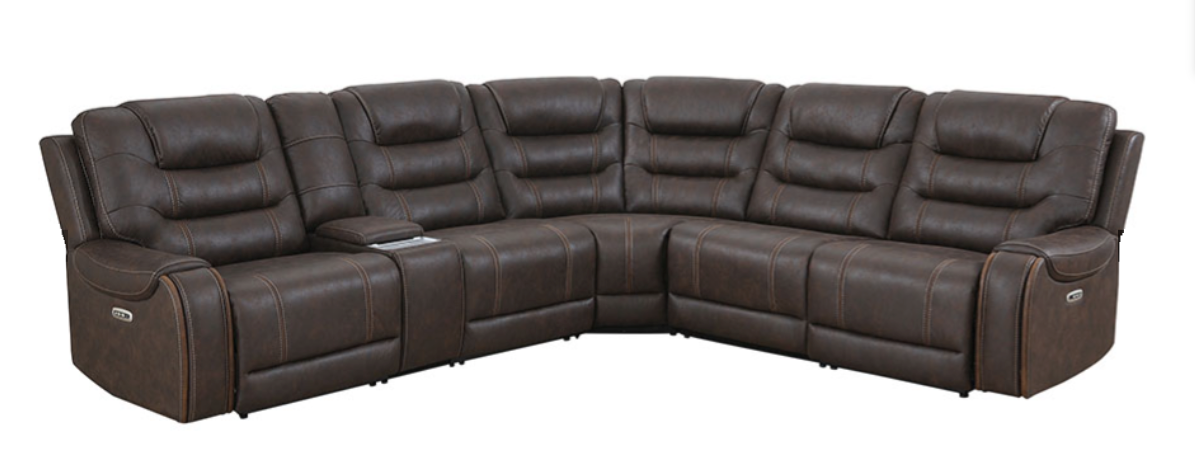 152 Sectional Brown 6 Pieces