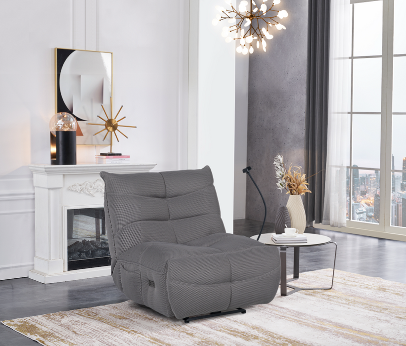 Silla Giratoria Con Brazo Para Telefono Color Gris
