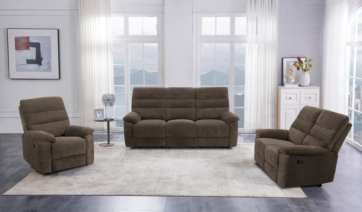 Juego de Sala de 3 Piezas Sofa, Loveseat y Silla color Cafe