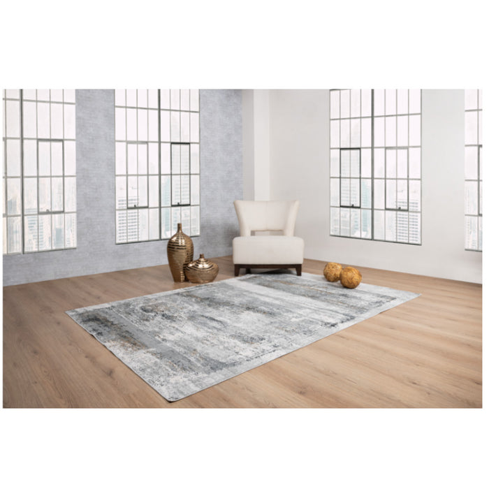 Tapete Yasar Color Gris/Gris/Oro 160x230