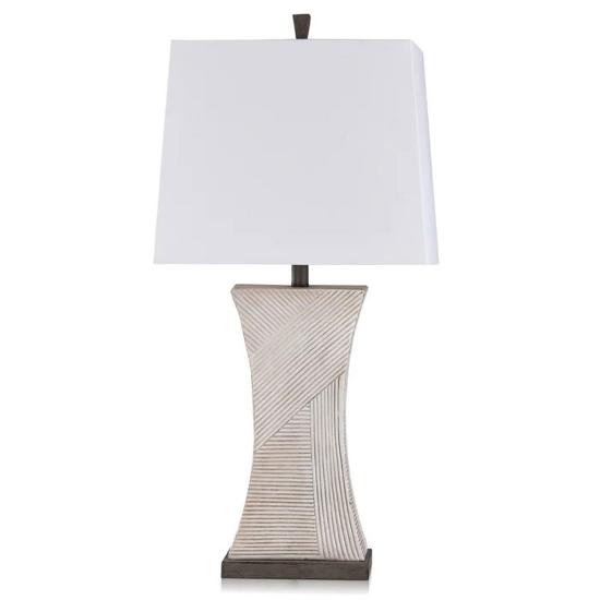 Lampara de Mesa De Resina Con Relieve Lineal