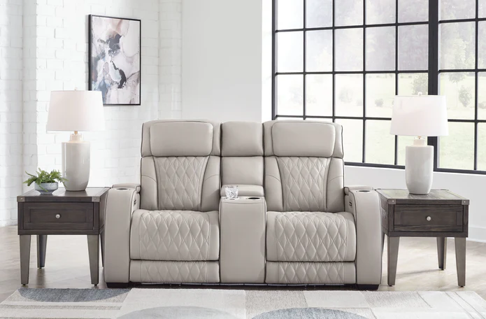 Boyington Loveseat Reclinable con Consola PIel Real con Masaje