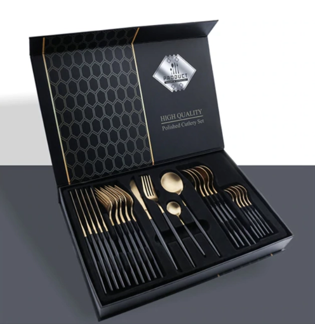 Tableware Set Black Gold