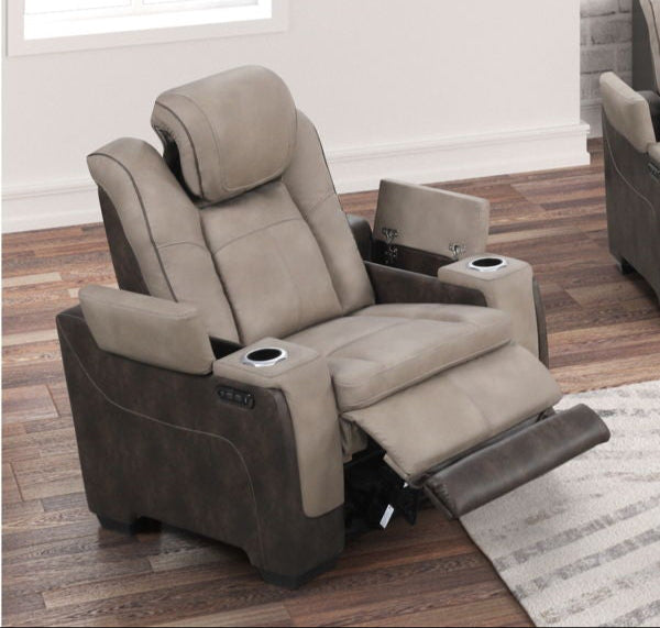 Silla Reclinable Electrica Woodland Milktea