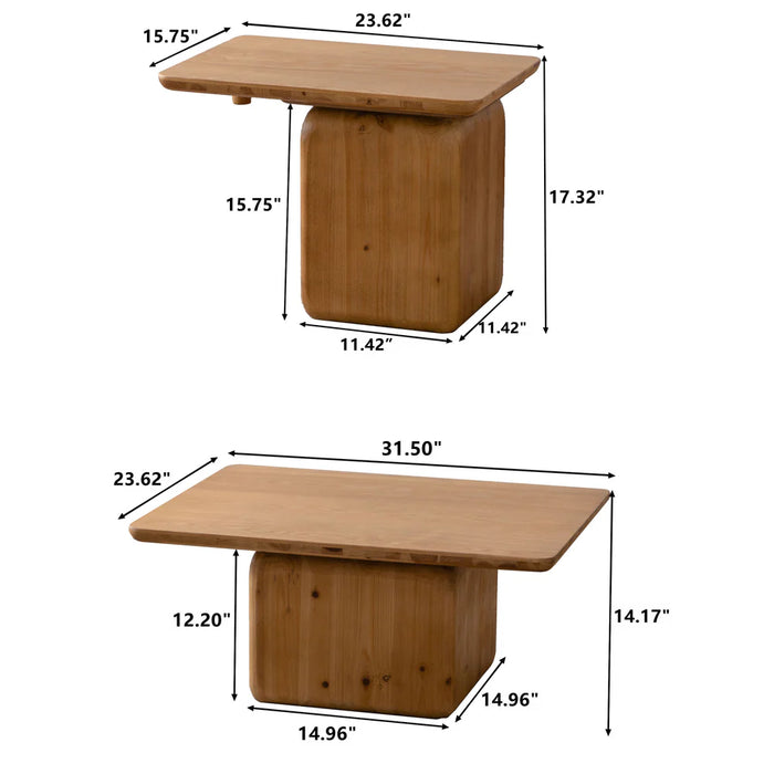 Juego de mesa de centro cuadrada (juego de 2)