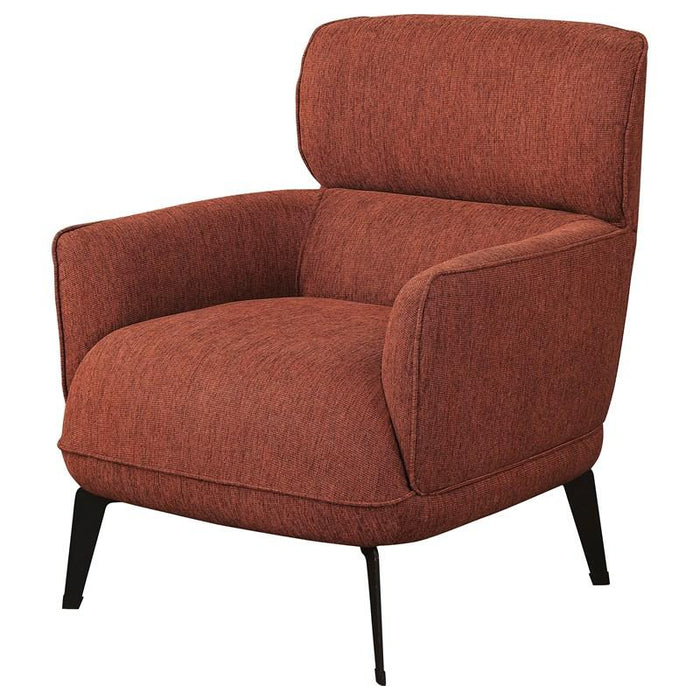 Andrea Upholstered Crescent Arm Accent Chair Orange