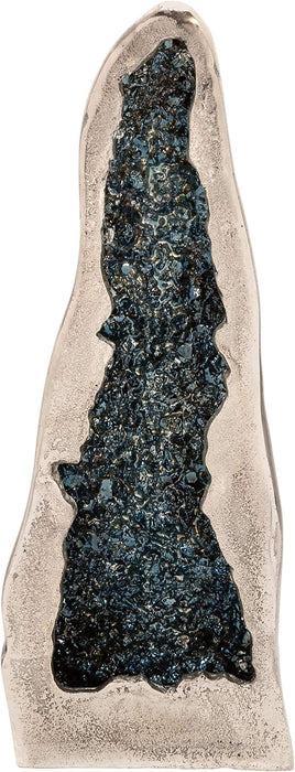 Escultura de roca de metal de 53cm, azul marino