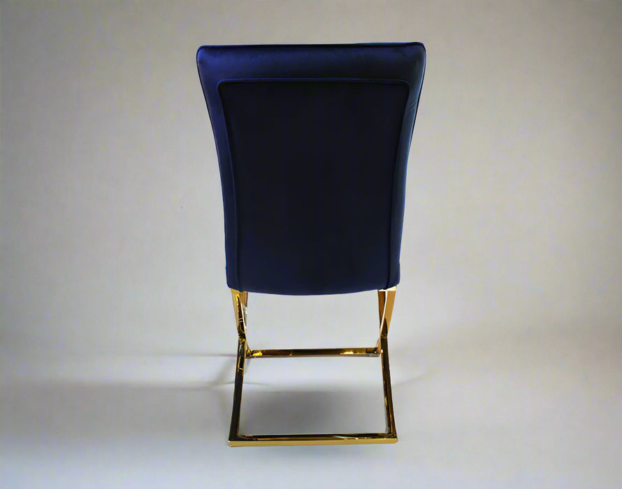 Silla para Comedor Azul/Dorado (set de 2)