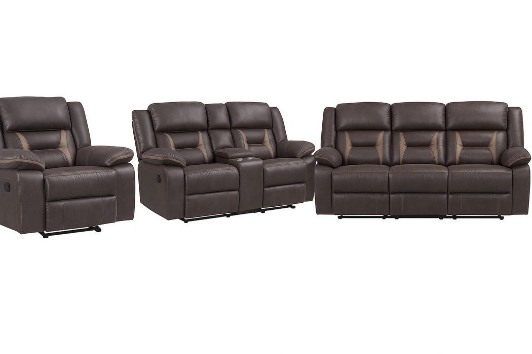 Juego de Sala 3 Piezas Modelo Corral Color Chocolate