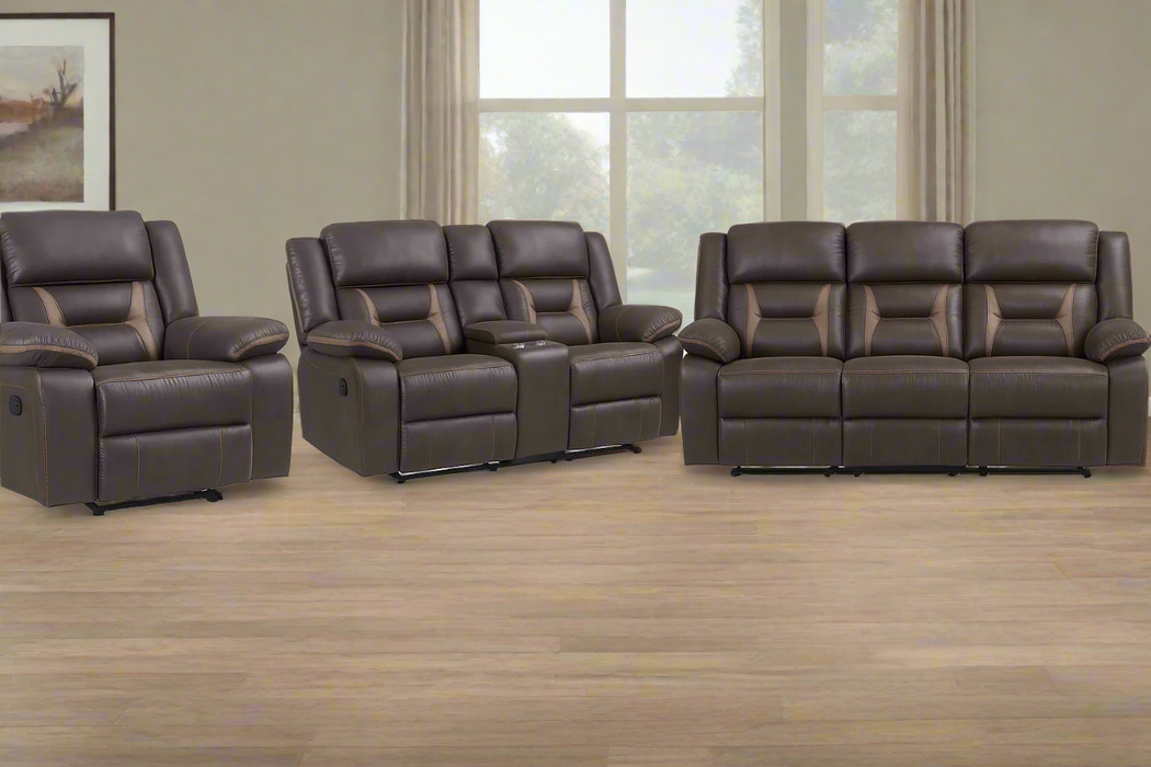 Juego de Sala 3 Piezas Modelo Corral Color Chocolate