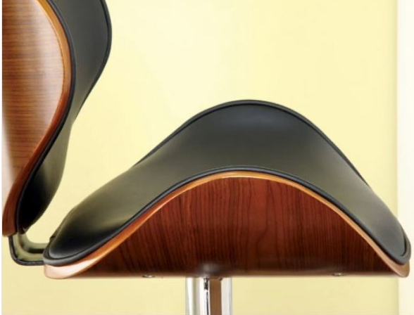 Silla de Barra Giratoria en Piel y Madera