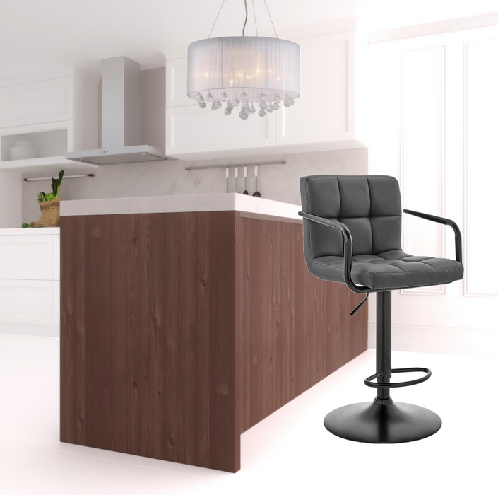 Banco para barra ajustable - piel negro con gris