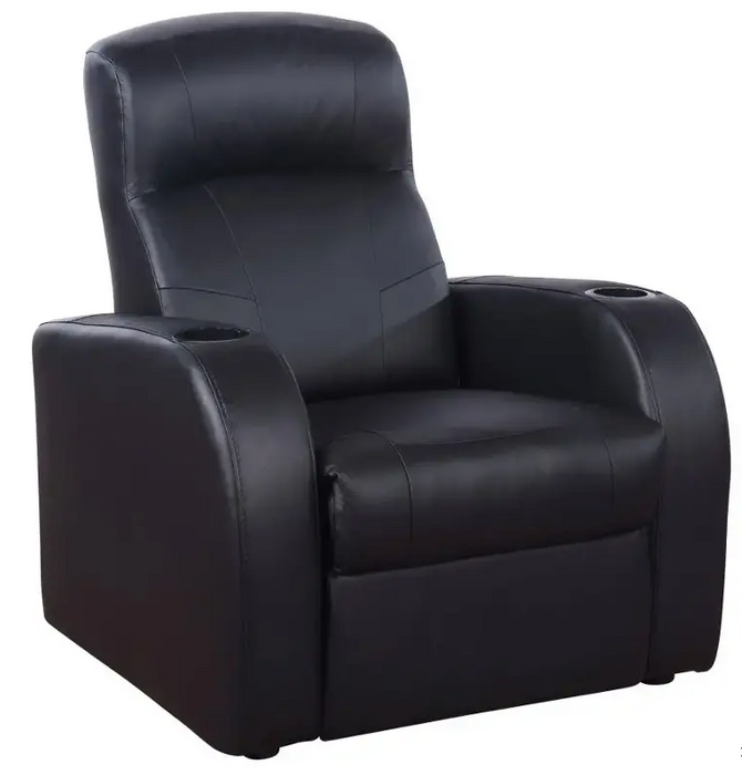 Sillon Reclinable De Piel Cyrus Negra