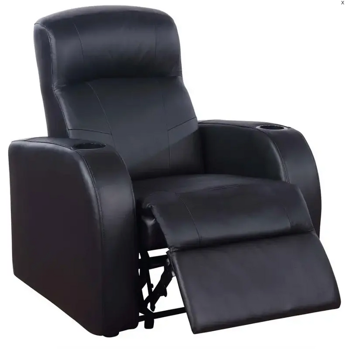 Sillon Reclinable De Piel Cyrus Negra