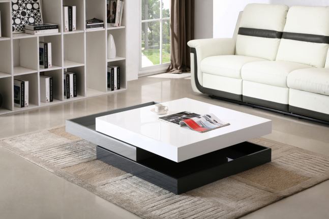 MODERN COFFEE TABLE 3 LAYER SWIVEL