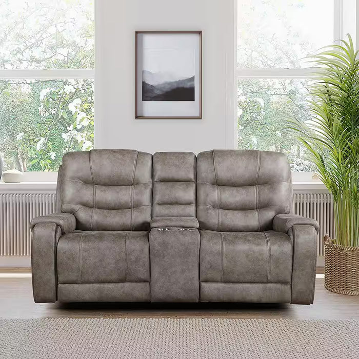 Love seat doble reclinable con consola central