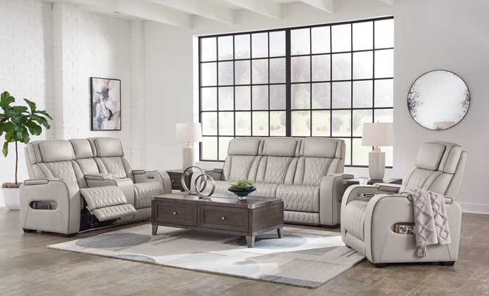 Boyington Sofa Reclinable Piel Real Electrico con Masaje