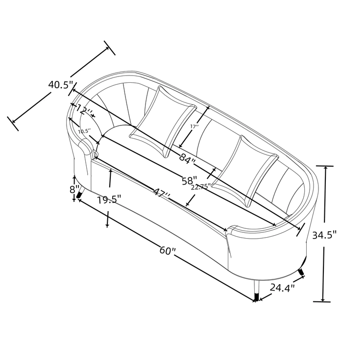 Loveseat Beige Ellorie