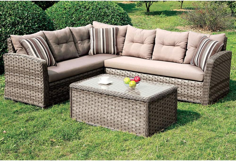 Seccional para Patio Con Otoman y Almacenamiento Davina