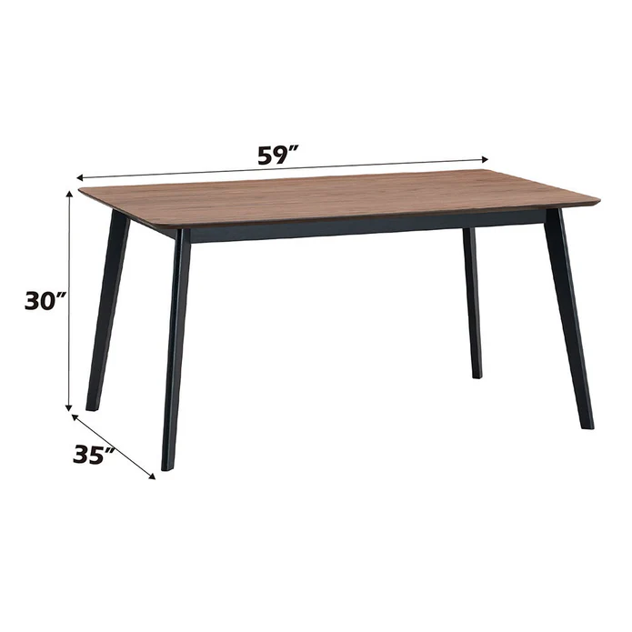Mesa de Comedor Rebi - Nogal/Base Negra