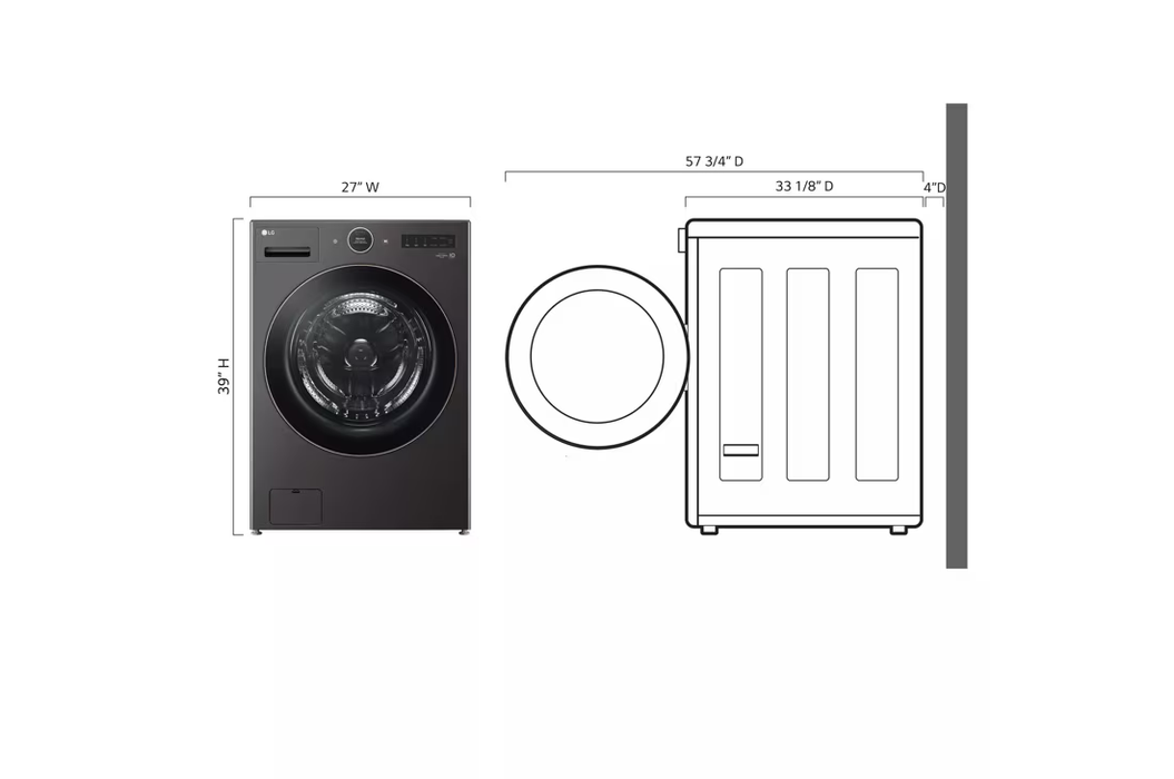 Lavadora LG 5.0 Cuft. Black Stainless Steel